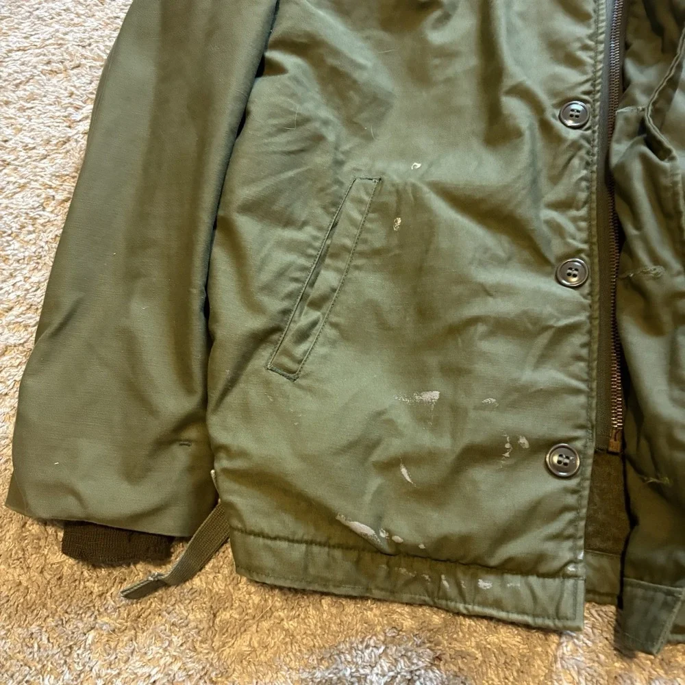 Vintage 60s 70s Vietnam War Cold Weather Permeable Deck Jacket Large